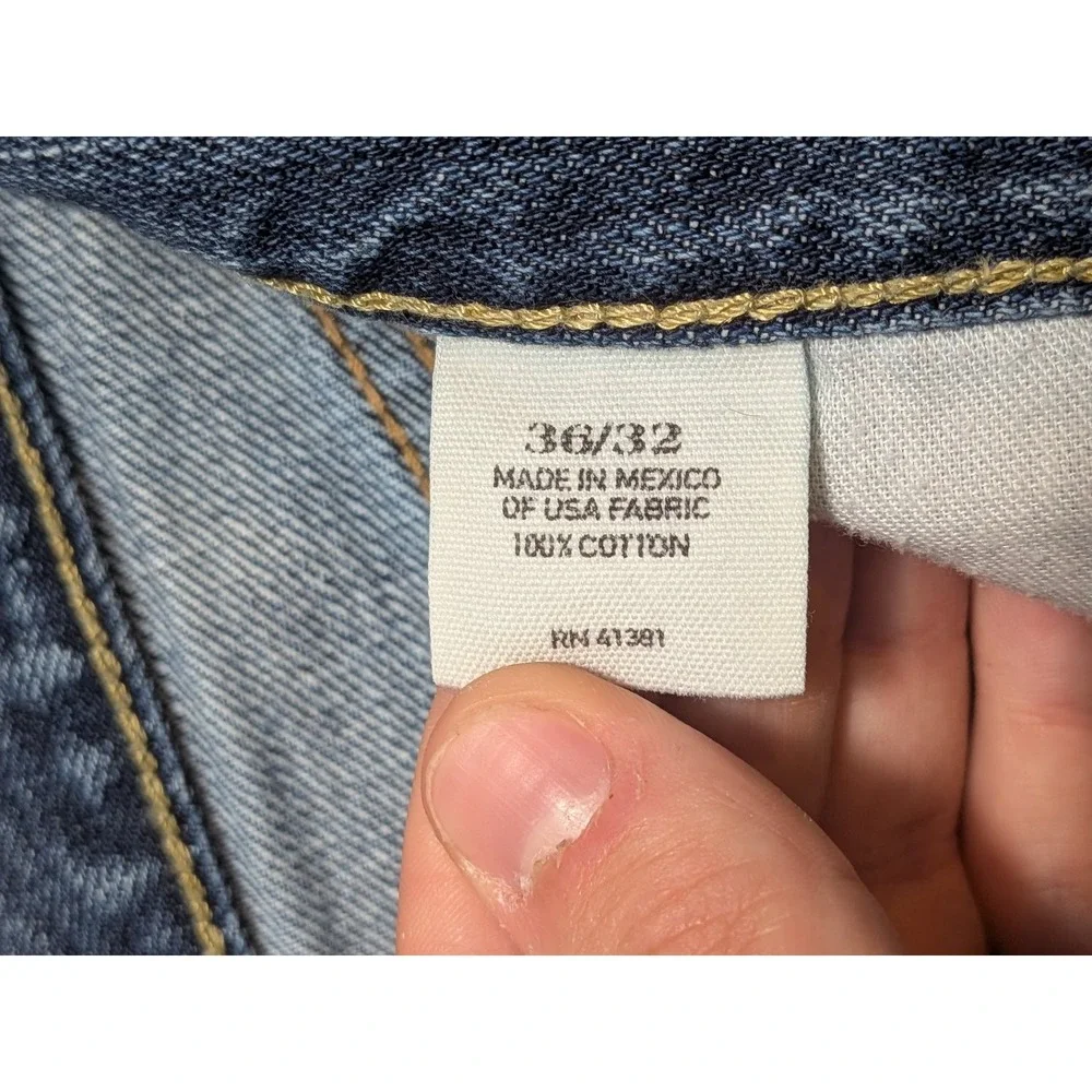 Polo Ralph Lauren Mens 36x32 Blue Straight Leg Denim Jeans Cotton Pants W36 L32